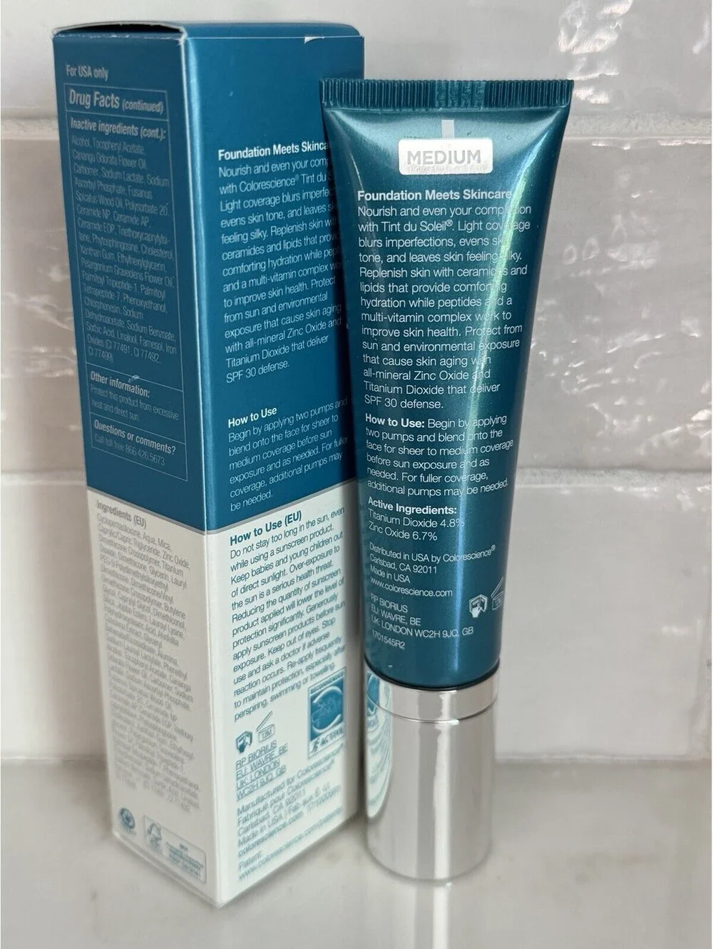 Colorescience Tint du Soleil SPF 30 UV Protective Foundation Medium 1oz